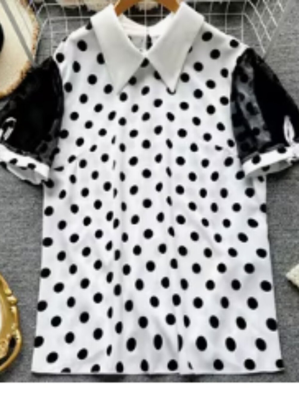 Women'S Plus Size Shirt, Elegant Polka Dot, Polyester, Non-Stretch